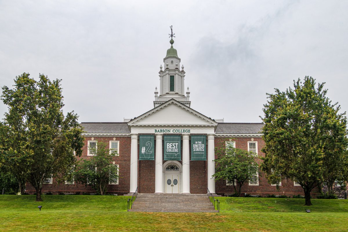The original Babson Institute on Abbott Road in Wellesley, Massachusetts