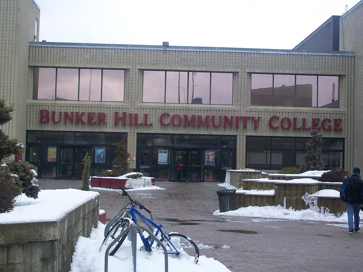 Platforms at Community College station with countdown sign, January