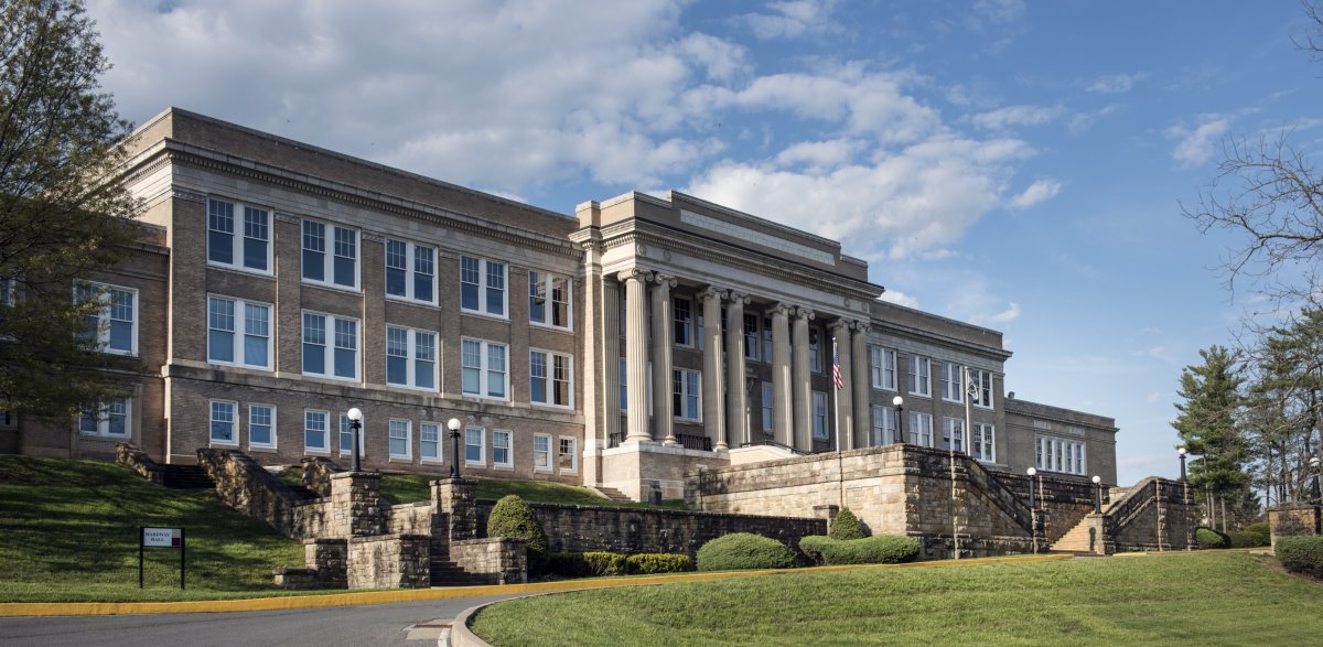 Hardway Hall, the administration building of Fairmont State University in Fairmont, West Virginia LCCN