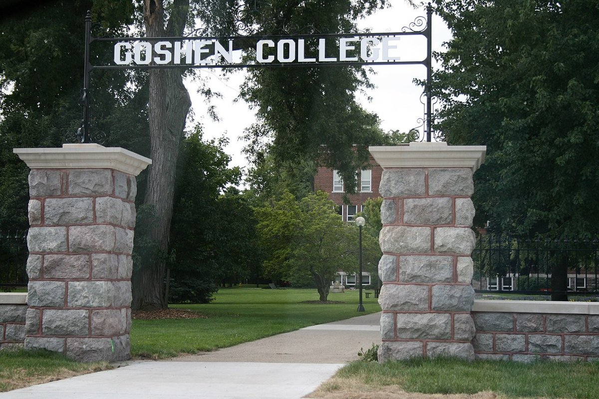 Goshen College Gate Today