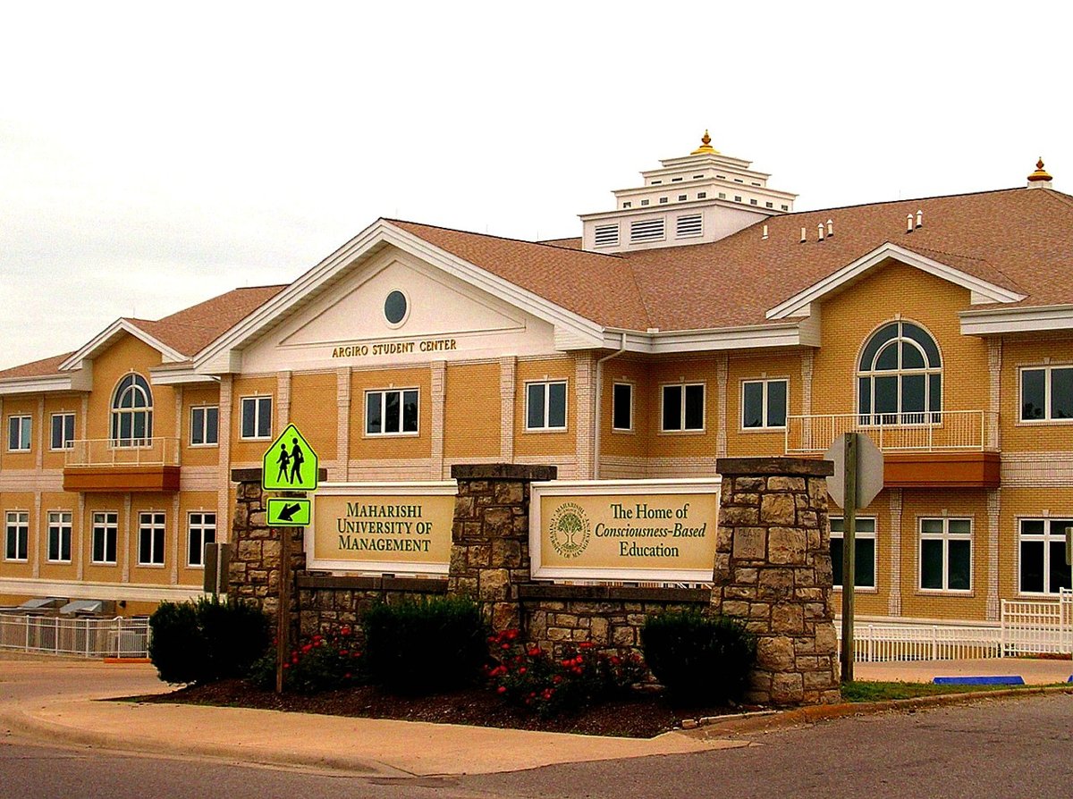 Maharishi University of Management sign, Fairfield IA