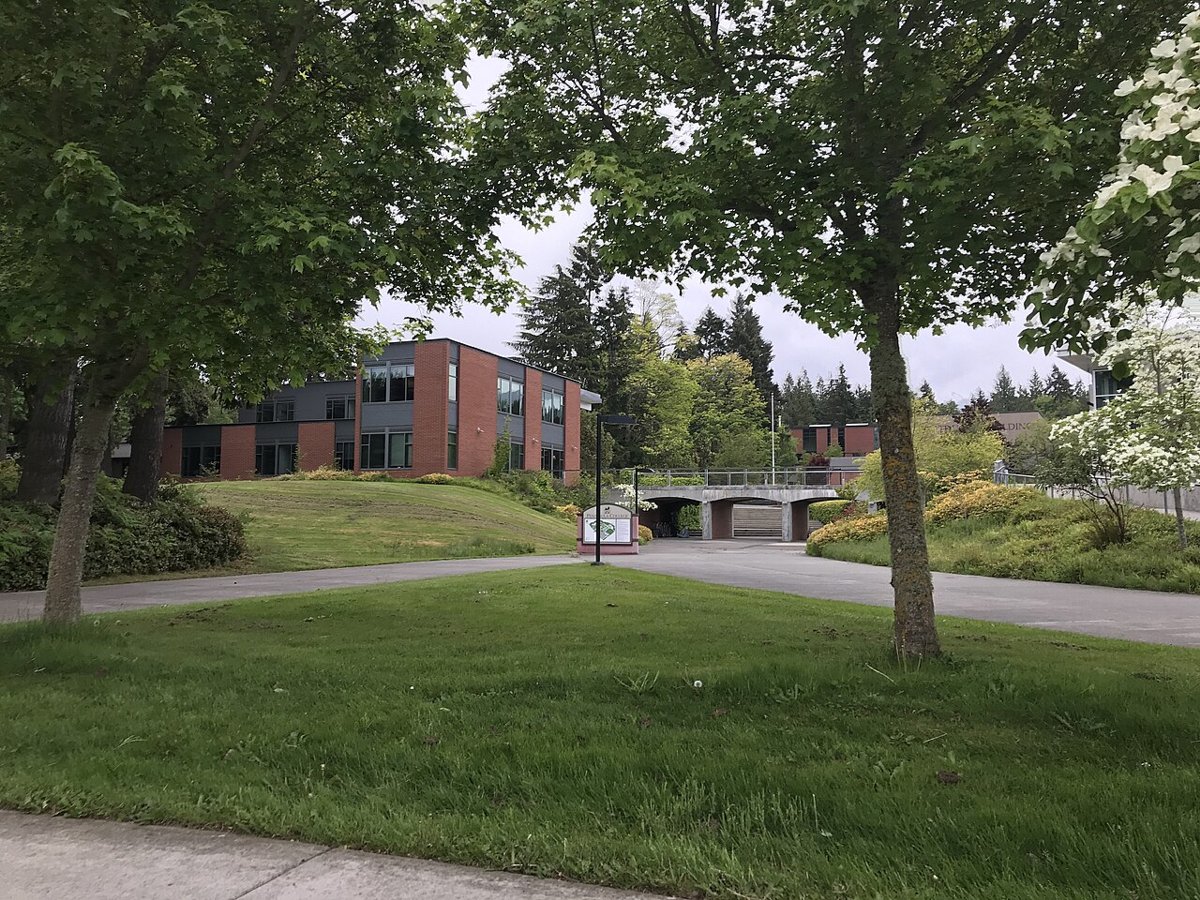 Front view of Peninsula College, Port Angeles, Washington