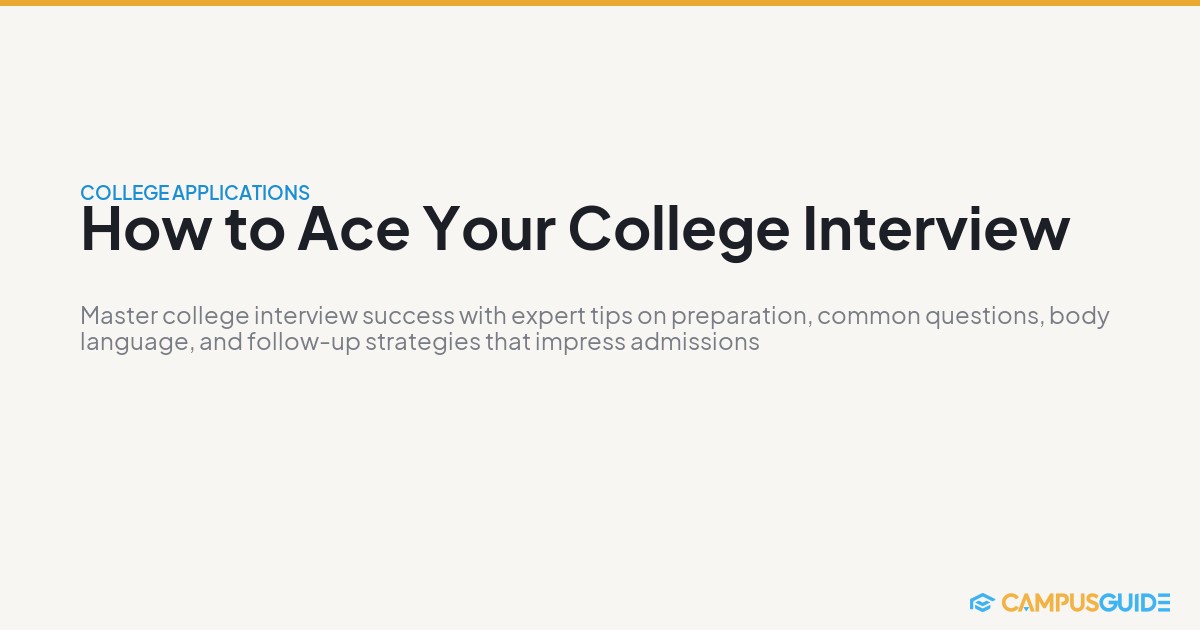 How to Ace Your College Interview | CampusGuide