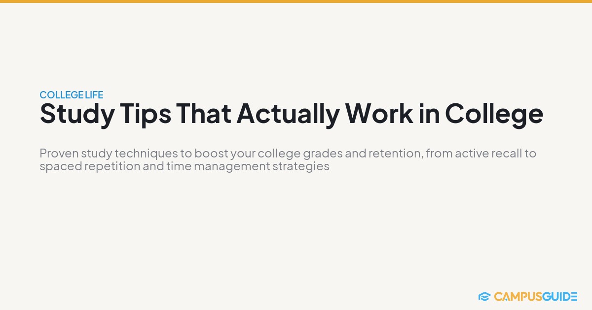 Study Tips That Actually Work in College | CampusGuide